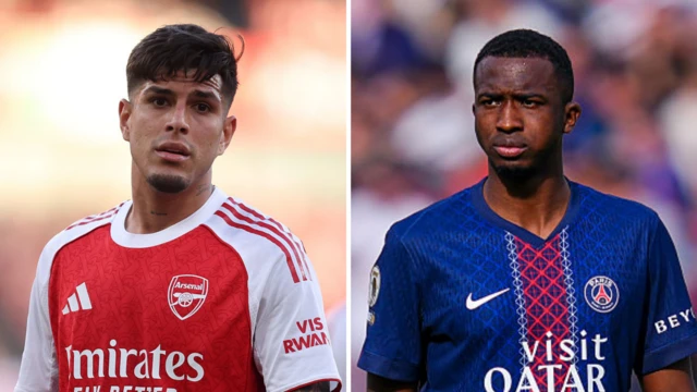  Arsenal's Piero Hincapie and Paris St-Germain's Willian Pacho