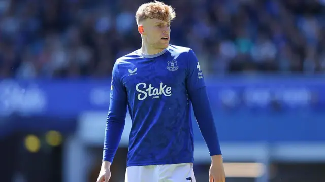 Branthwaite in action for Everton