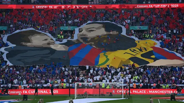 A tifo at the Crystal Palace end at Wembley Stadium