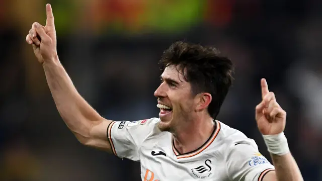 Josh Key celebrates scoring against Plymouth