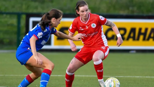 Kirsty McGuinness in action for Cliftonville