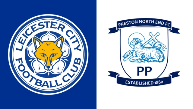 The Leicester City and Preston North End club badges side by side