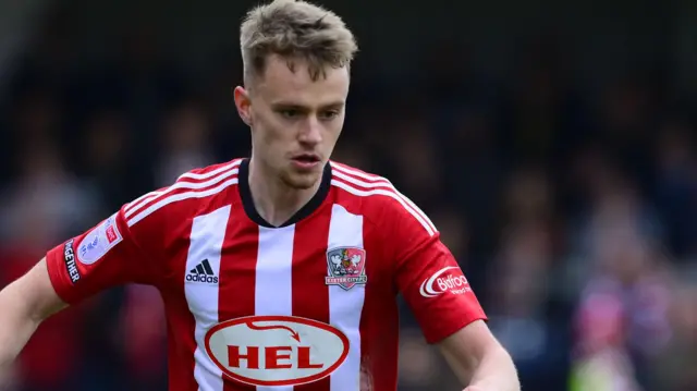 Pat Jones in action for Exeter City