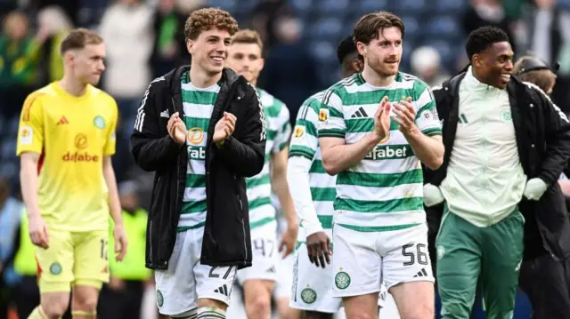 Celtic players celebrate