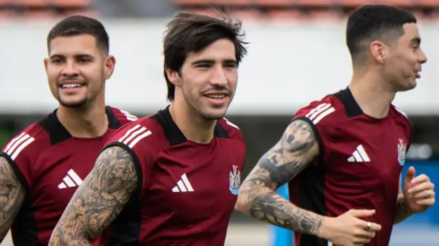 Sandro Tonali during a Newcastle United training session