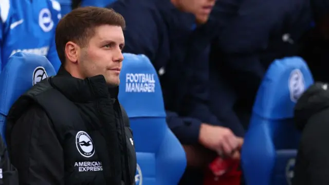 Brighton & Hove Albion manager Fabian Hurzeler during the Premier League match between Brighton & Hove Albion FC and Wolverhampton Wanderers FC at Amex Stadium