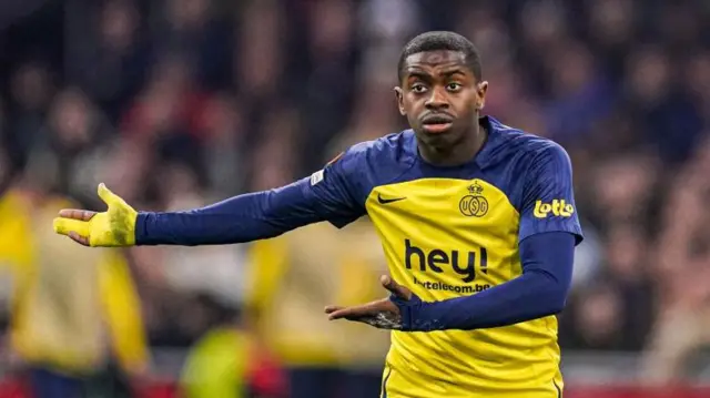 Noah Sadiki of R. Union Saint-Gilloise 