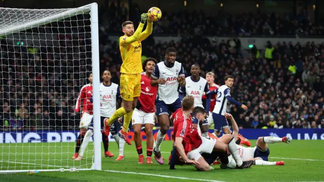 Action from Tottenham v Man Utd