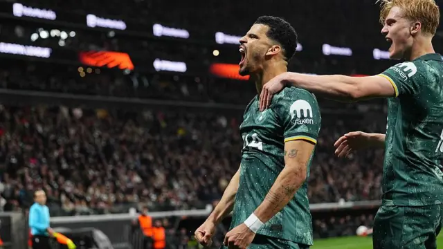 Dominic Solanke celebrates scoring goal