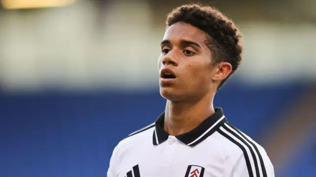 Joshua King of Fulham U21 during the Bristol Street Motors Trophy match between Shrewsbury Town and Fulham U21 at Montgomery Waters Meadow on August 20, 2024 