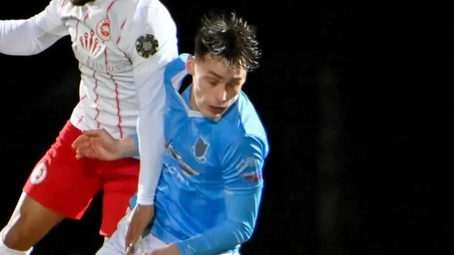 Conor Barr in action for Ballymena United last season