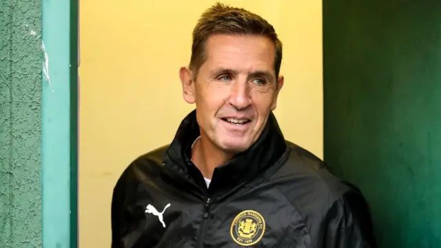 Stephen Baxter prior to kick-off in Sunday's match at Taylors Avenue