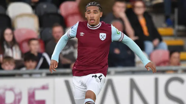 Junior Robinson in action for West Ham U21s