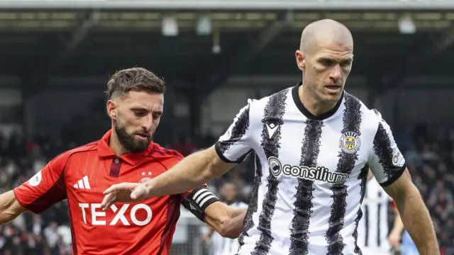 Aberdeen's Graeme Shinnie and St Mirren's Alex Gogic