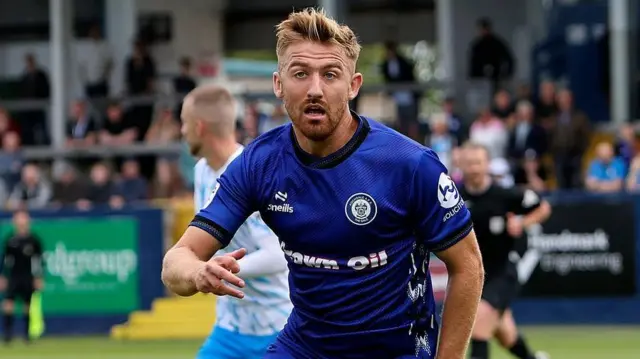 Harvey Gilmour in action for Rochdale