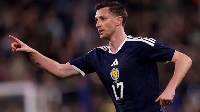 Dom Hyam in action for Scotland against the Ivory Coast