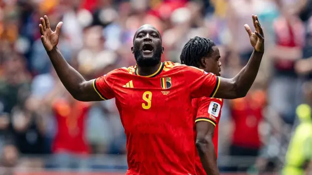 Romelu Lukaku in action for Belgium against Egypt at the World Cup