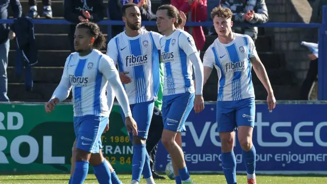 Coleraine celebrate Jamie Glackin's goal