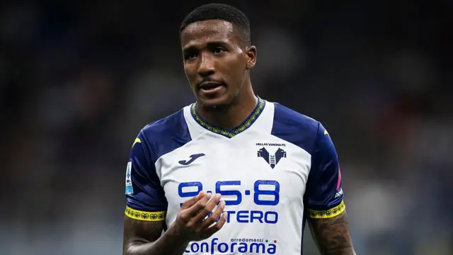 Jackson Tchatchoua looks on for Hellas Verona