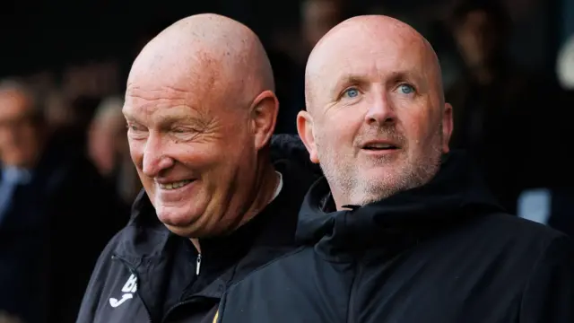 Livingston Manager David Martindale (R) with assistant Brian Rice (L)
