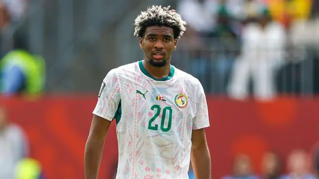 Ibrahim Mbaye of Senegal watches the corner kick during the FIFA World Cup 2026 Group I match between Senegal and Iraq at Toronto Stadium.
