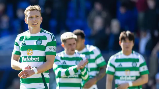Celtic's Alistair Johnston at full time in Perth