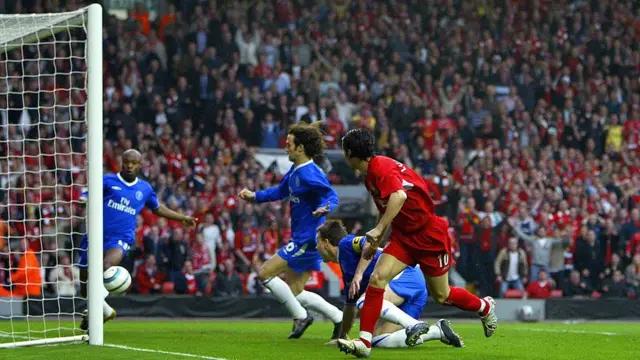 Luis Garcia 'scores' against Chelsea in 2005