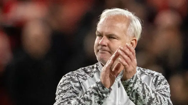 Adi Viveash clapping the Middlesbrough fans after their home win over Birmingham 