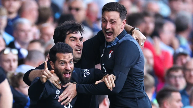 The Bournemouth bench celebrate