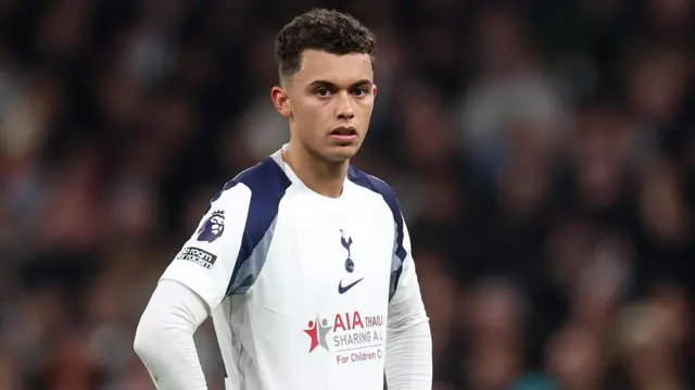 Brennan Johnson looks on for Tottenham