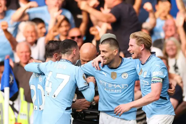 Mateo Kovacic celebrating his goal against Chelsea