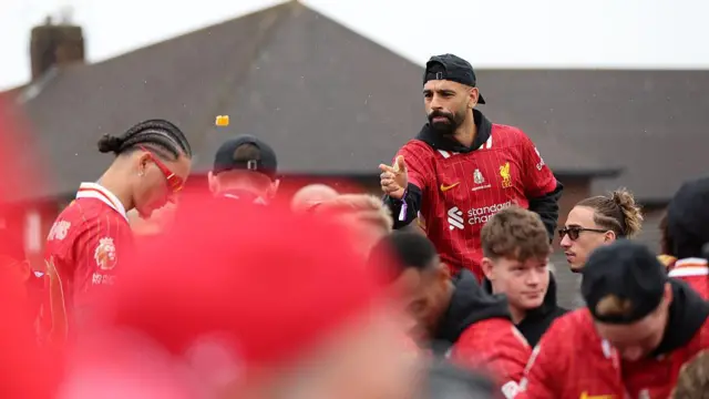 Mohamed Salah at the Liverpool trophy parade
