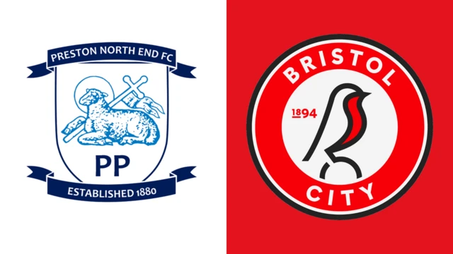 Side-by-side of Preston North End and Bristol City club badges