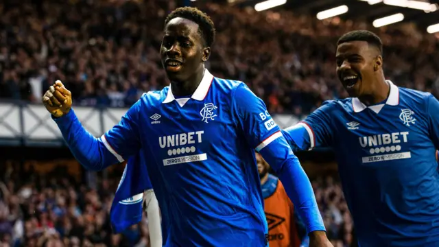 New signing Djeidi Gassama scored the second goal at Ibrox last week