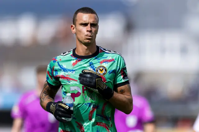 Newport County goalkeeper Nik Tzanev