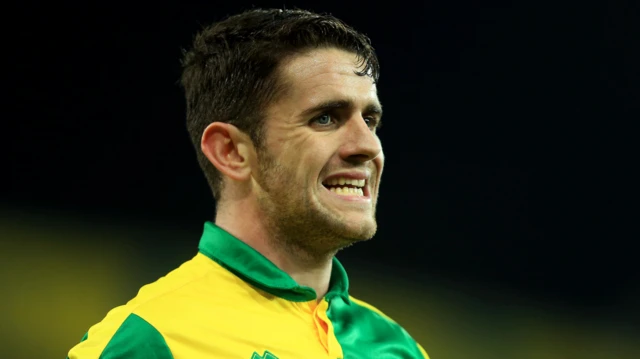 Robbie Brady playing for Norwich