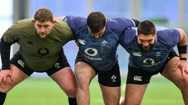 Tadhg Furlong, Ronan Kelleher and Tom O'Toole
