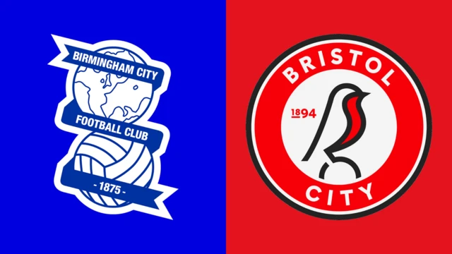 Side-by-side of Birmingham City and Bristol City club badges