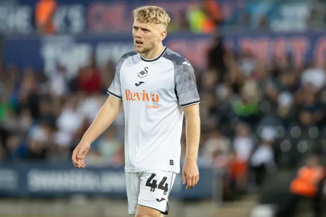 Swansea City striker Josh Thomas during a match