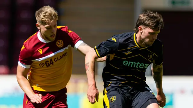 Motherwell's Ewan Wilson and Livingston's Robbie Muirhead