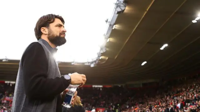 Russell Martin looks on into Southampton crowd