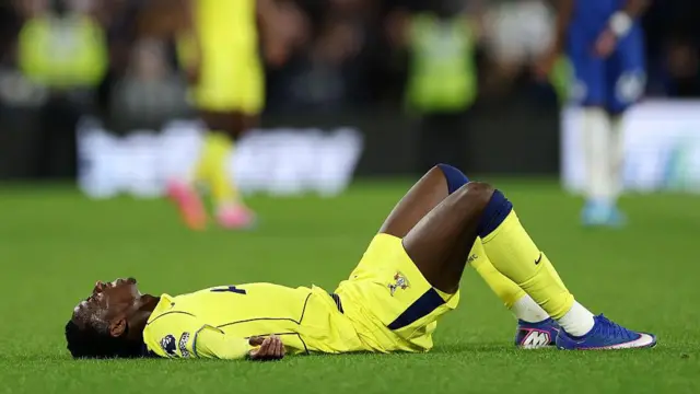 Randal Kolo Muani of Tottenham Hotspur looks dejected