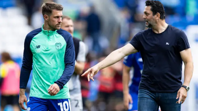 Aaron Ramsey and Erol Bulut in conversation