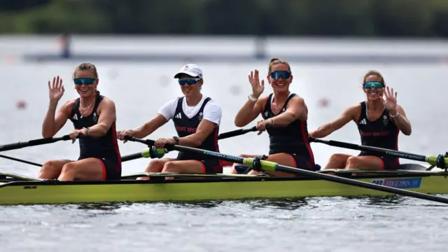 The Great Britain team in the women's four