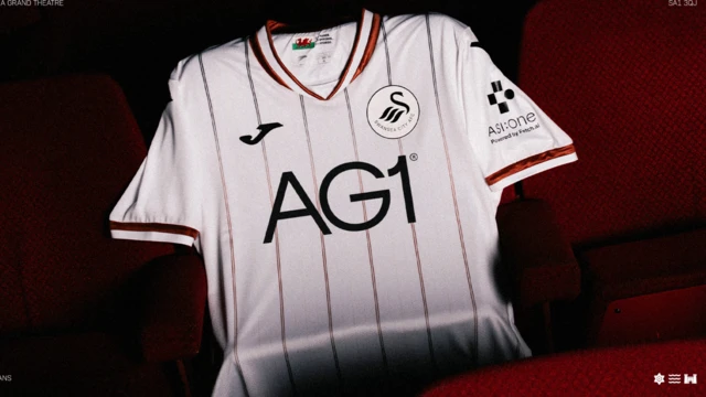 Swansea's new home shirt resting on a chair 