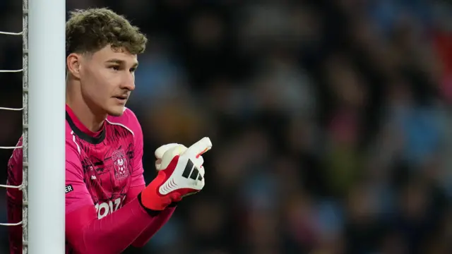 Carl Rushworth gives instructions to his defence during a match 