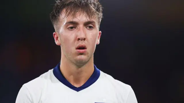 Jack Hinshelwood playing for England's Under-21 side