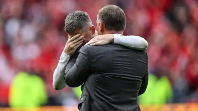 Brendan Rodgers consoles Callum McGregor