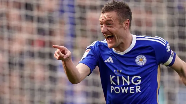 Jamie Vardy in action for Leicester