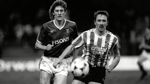 Steve Parkin in action for Stoke in 1989 